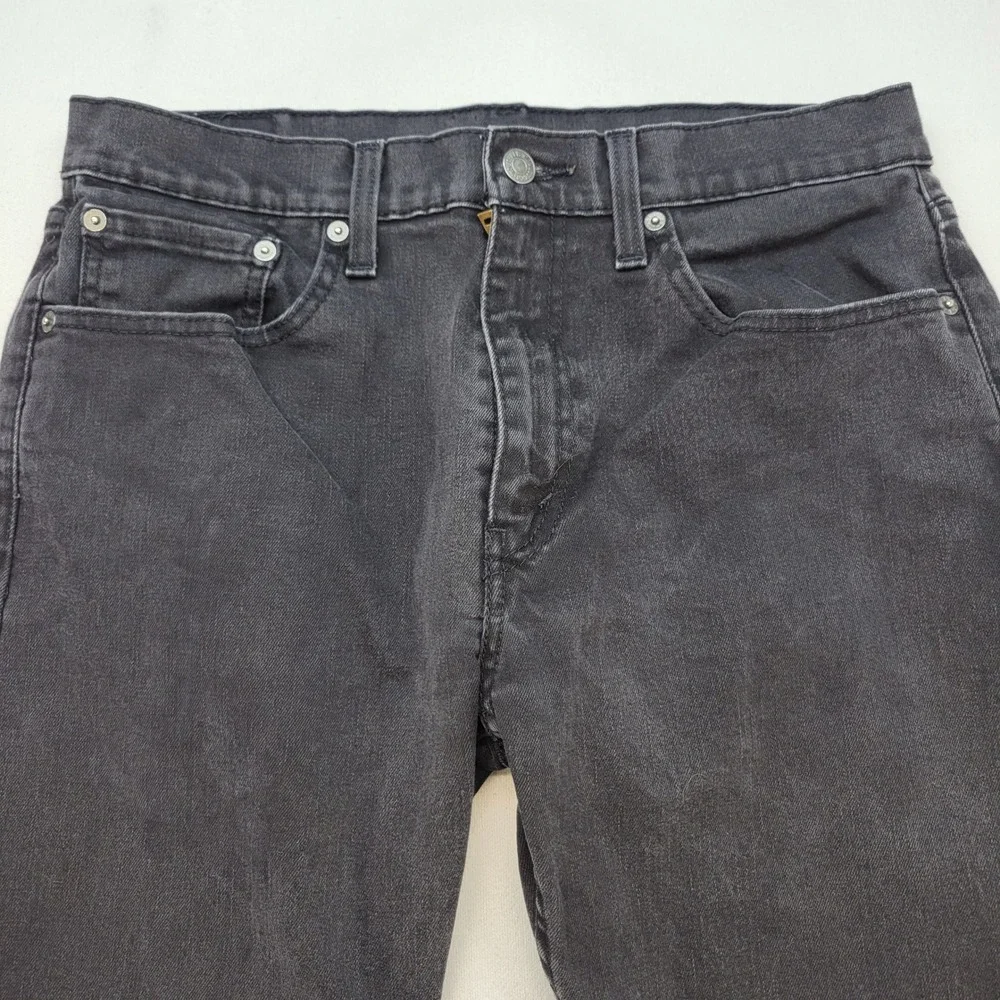 Levi's 502 Regular Taper Jeans Mens 32x32 Black Denim Stretch Mid Rise